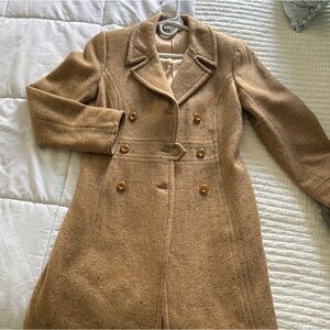 Trina Turk Tan Trench Coat with Wide Lapel